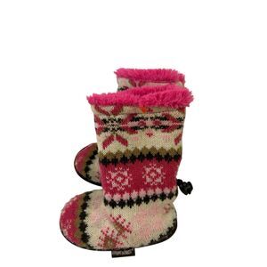 Muk luk sock slipper boots 7/8 girls‎ pink